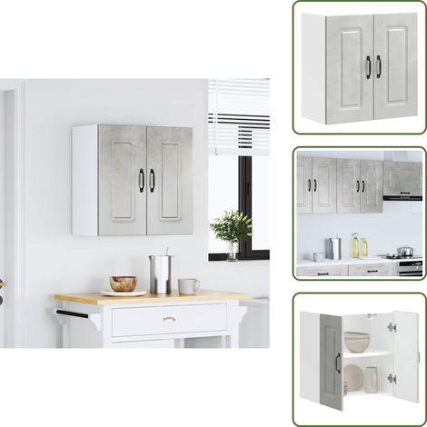 vidaXL Armoire murale de cuisine Kalmar gris béton bois d'ingénierie