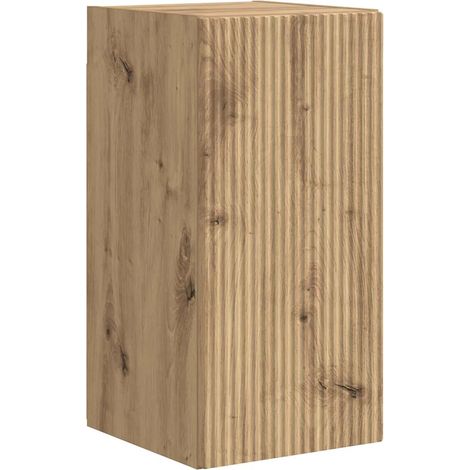 Mueble TV de pared moderno diseño minimalista 30 x 31 x 60 cm de madera contrachapada roble artesanal 020054965 (1/5)