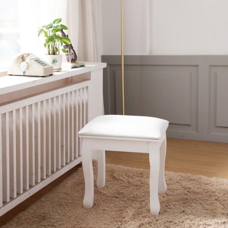 Siège salon assise rembourrée bois blanc pieds solides OKMYHOME (1/5)