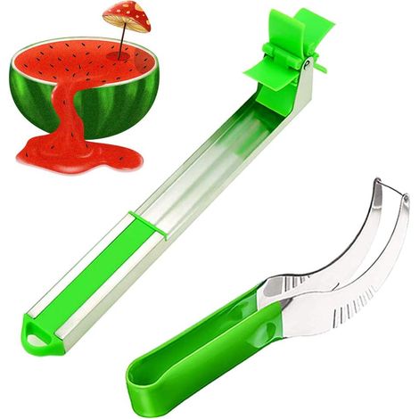 Lot de 2 coupe-pasteques en forme de moulinet, découpe fruits et melon (1/3)
