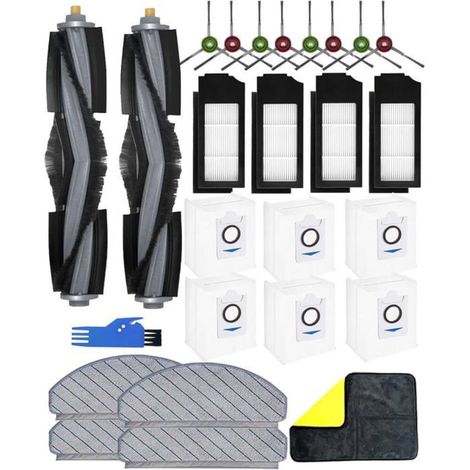 Lot De 26 Accessoires Pour Aspirateur Ecovacs Deebot X1 Plus, X1+ Pièces De Rechange : 2 Brosses Principales, 8 Brosses Lat[BLE657] (1/5)