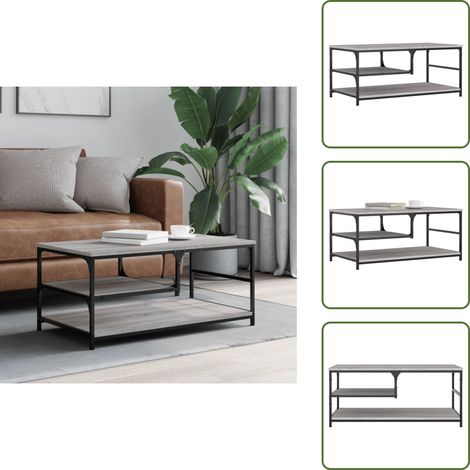 Holz Couchtisch - vidaXL Couchtisch Grau Sonoma 90x49x40 cm Holzwerkstoff - Metall Couchtisch (1/5)