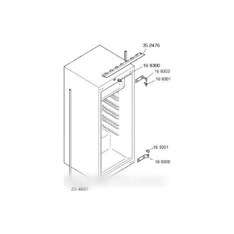 Charnière inférieure pour Réfrigérateur, Congélateur BOSCH 00169302 (1/2)