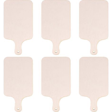 Lot de 6 mini planches à découper de Noël en bois avec poignée. en bois brut. rectangulaires. (1/5)