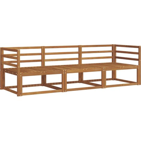 Set di divani da esterno 3 pz Naturale Legno di Acacia Massello vidaXL (1/5)