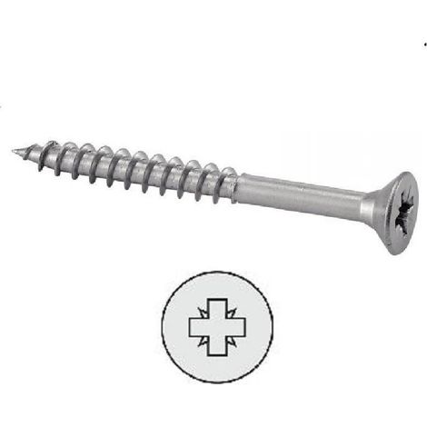 Tirafondo din-7505-a, cabeza avellanada pz2, zincado cr-3, 5,0 x 80 mm, caja 100 uds