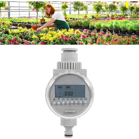 Temporizador de riego automático con energía solar para jardines domésticos con pantalla LCD (1/5)