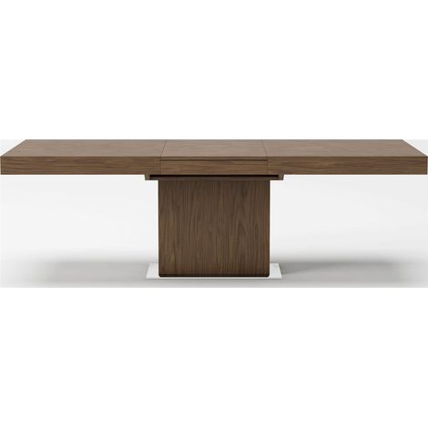 Table à manger rectangulaire extensible bois - Noyer, acier inoxydable (1/5)