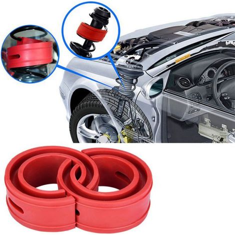 SHI- tampon de choc 2pc Rouge Car amortisseur à amorce de tampon à ressort de ressort de type D auto kit (1/5)