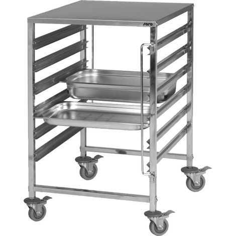 Chariot GN - Inox - 6 niveaux - GN 2/1 - 120kg - 595x670x1025mm - NOEL - Saro