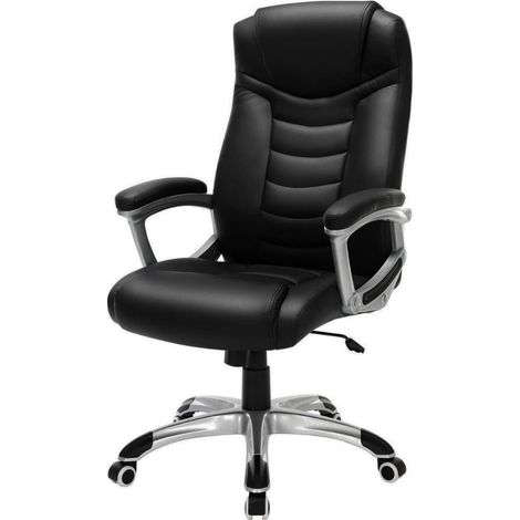 Fauteuil de bureau manager design et luxueux - simili cuir - usage intensif - noir (1/5)