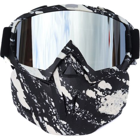 Lunettes De Moto - Verres Teintés Anti-Éblouissement - Conception Ventilée Avec Filtre Respiratoire - Compatible Casque - 1 Pièce (1/5)