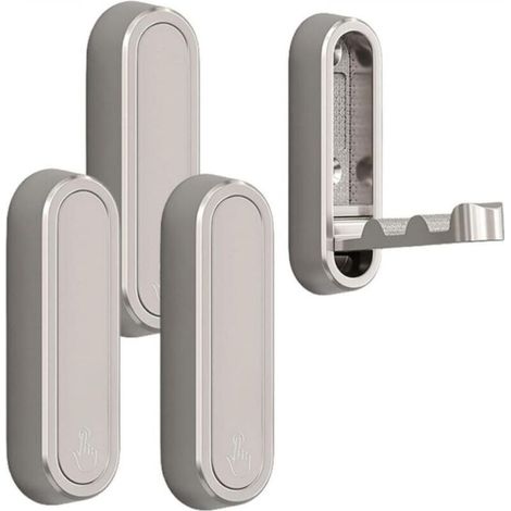 4 Pieces Folding Wall Hooks, 90 Degree Folding Hook, Invisible Coat Hooks for Bedroom Bathroom, Silver (1/5)