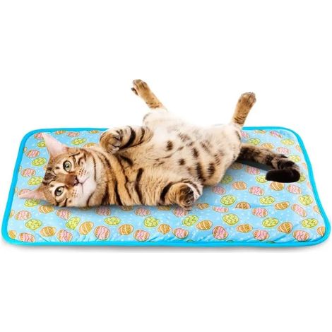 Tapisrafraîchissant de taille moyenne pour chiens et chats, mesurant 70 x 50 cm, bleu. (1/5)