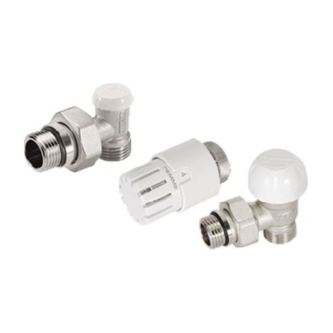 KIT VALVOLA TERMOSTATIZZABILE A SQUADRA TESTA TERMOSTATICA E DETENTORE- 1/2 24x19 fil (D.16)- TIEMM- pezzi 1