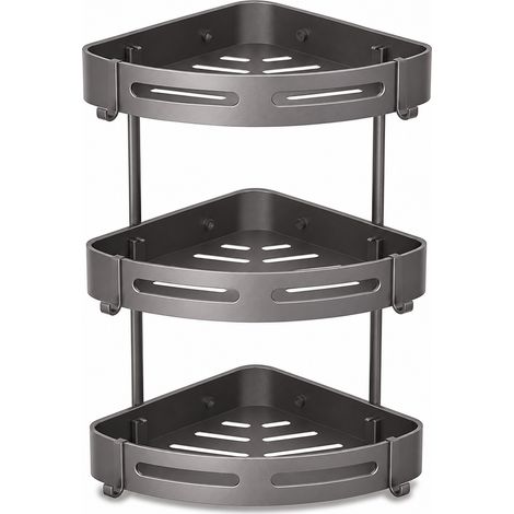 3-Tier Aluminium Corner Shower Shelf 30 cm (1/5)