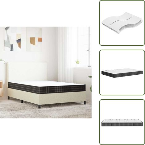 The Living Store Matelas à ressorts bonnell moyen 140x200 cm - Matelas À Ressorts - Matelas Bonnell - Matelas Double - Matelas Confortable - Matelas Support (1/5)