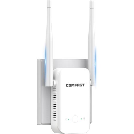 Répéteur WiFi, N300Mbps 2,4GHz Amplificateur WiFi avec 2 Antennes Haut Gain, WPS Fonction, Repetiteur WiFi sans Fil Compatible avec Toutes Les Box Internet (1/5)