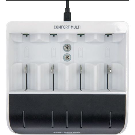 Chargeur rapide NiBC-ComfortMulti-USB-cb avec entrée USB 1.2 V NiMH ANSMANN