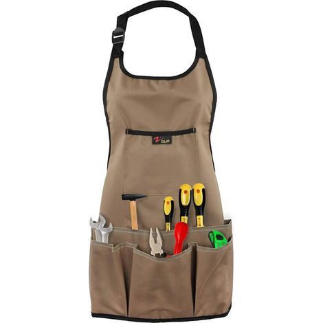 Tablier de jardinage Tissu Oxford Hommes Femmes Tabliers d'outils de jardin résistants à l'usure avec poches - Tissu Oxford (1/5)