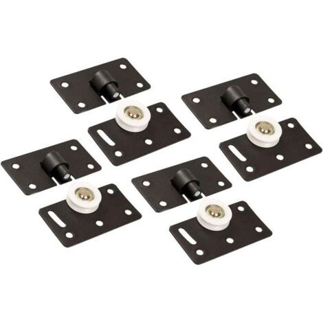 Rouleau de Porte Coulissante,30mm Roue de Roulette en Nylon, Kits Résistants de Panneau de Voie de Vitesse de Coureurs de Porte pour des Meubles Armoire Penderie (4 Paires)