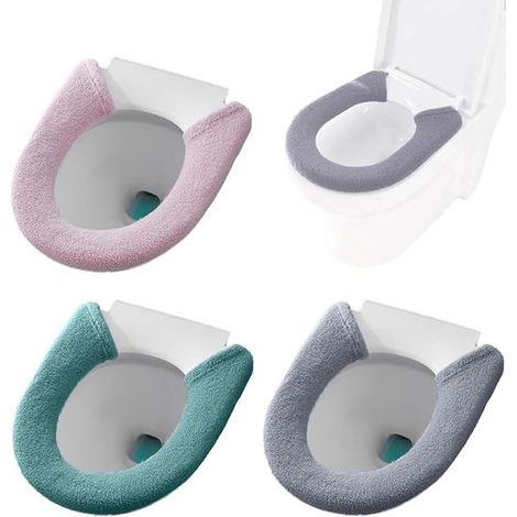 3 teiliger, warmer WC Sitzbezug Strapazierfähiger WC Sitzbezug Warmer WC Sitzbezug Sitzbezug Weich und bequem Mit Knöpfen Passend ovalen WC Sitze (1/5)