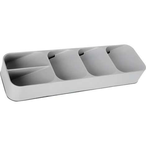 Aufbewahrungsbox für Löffel, Messer und Gabeln, Küchenschubladen-Besteckorganizer, Zubehör, Grau (1/5)