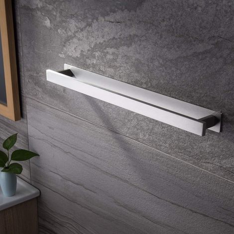 Porte-Serviettes pour Salle De Bains Auto-Adhésif Serviette Barre Acier Inoxydable 40cm (1/5)