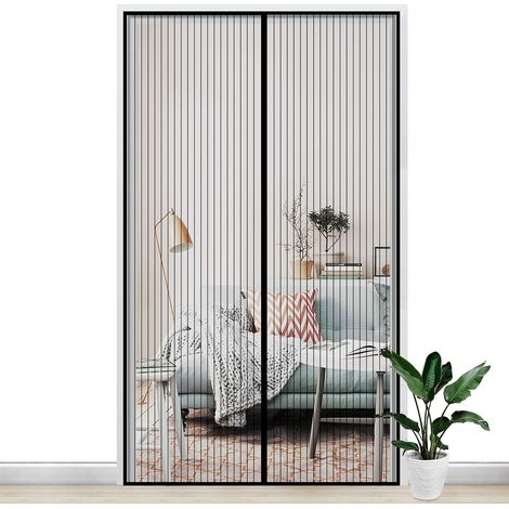 120x220CM Porte Moustiquaire Magnétique Anti Moustique Fermeture Automatique Aimant avec Bande Scratch Sans Perçage Arrêter Insectes Bestioles (1/5)
