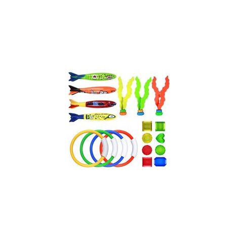 FLITI 19-Piece Diving Toy Set – Rings, Torpedoes, and Gems – Non-Toxic ABS Material – For Swimming Training (1/5)