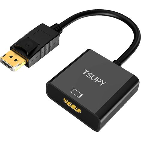Adaptateur Displayport HDMI 4K Connecteurs Plaqués Or Adaptateur DP (Display Port) mâle vers Hdmi Femelle, pour PC Portable Écran Projecteur etc (1/5)