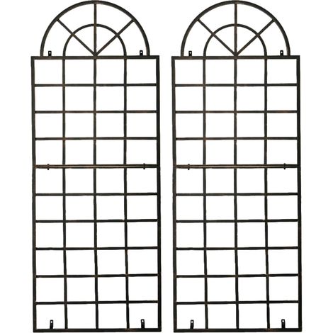 CLP – Lot de 2 treillis mural en fer – Fixation murale décorative – Support pour plantes grimpantes – Pour rosiers et lierre (1/5)