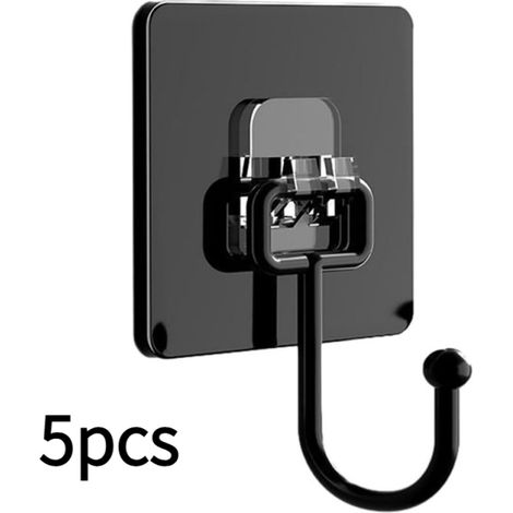 Set di 5 ganci da bagno, non richiedono adesivo, sono impermeabili e garantiscono un fissaggio sicuro.