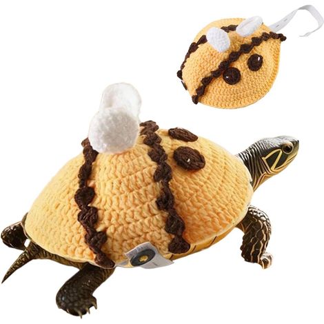 Pull Tortue Pour Animaux De Compagnie – Vêtements Mignons Et Chauds Pour Petits Animaux Pull Tricoté À La Main Avec Sangle Tortue Réglable Pour L'hiver, Halloween, Fête, Cosplay, Photos De Reptile (1/5)