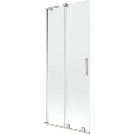 Mexen Velar L mampara de ducha corredera de 2 paneles 80 x 150 cm, transparente, níquel cepillado - 896-080-003-01-97 (1/5)