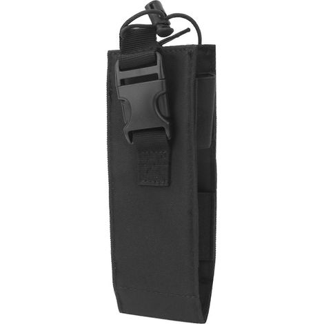 Sacoche tactique militaire portable en nylon noir pour talkie-walkie, pochette accessoire universelle, équipement extérieur, étui de ceinture robuste. (1/5)