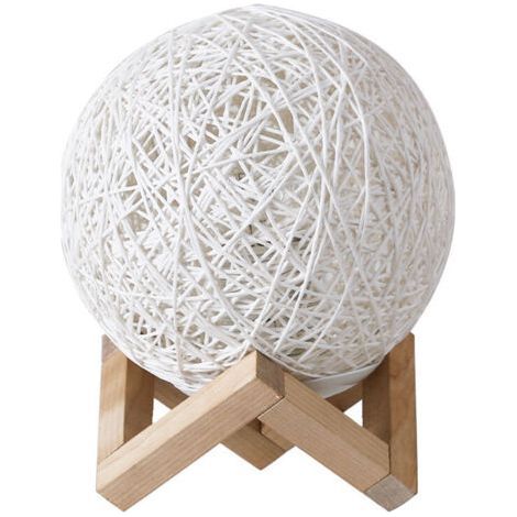 LED night light, bedside lamp, rattan wood, ambient light, USB rechargeable. The bedroom table lamp uses an LED light source the light is soft. FLITI (1/4)