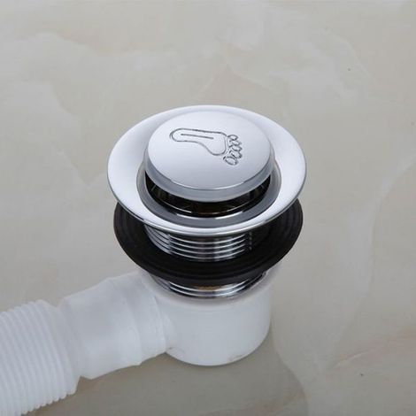 Bouchon Clic Clac - Pour Bonde De Baignoire - En Alliage Et Laiton - Argenté - 1 Pièce (1/5)
