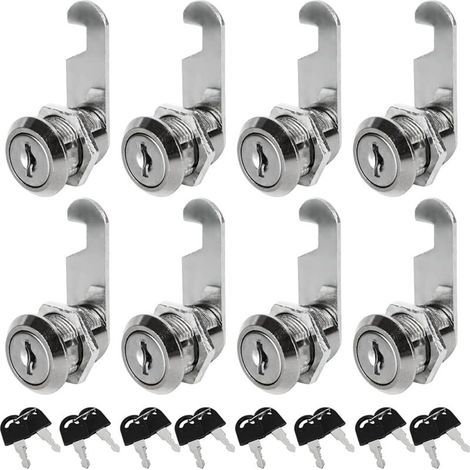 Lot de 8 Serrures à Came 30 mm Acier Inoxydable avec Clés Identiques pour Armoire Tiroir Boîte aux Lettres (1/5)
