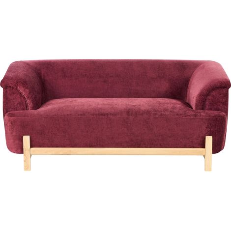Sofa 2-Sitzer ALNOR Chenillegewebe Burgunderrot