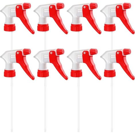 Set mit 8 robusten Kunststoff-Sprühdüsen – Auslaufsicherer Ersatzkopf – Verstellbarer Kopf (rot) (1/5)