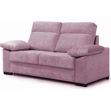 Sofa Cama 3 plazas con Colchón 140x190 Sistema apertura italiana Color tapizado Rosa (1/4)