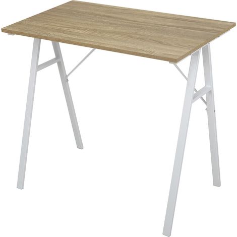 Rebecca Mobili Beige Holz Stahl Büro Schreibtisch Modern Gaming PC Tisch