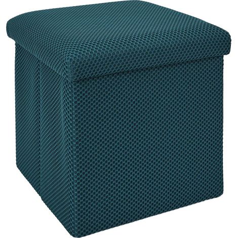 Pouf Coffre Pliable "Atome" 38cm Bleu (1/5)