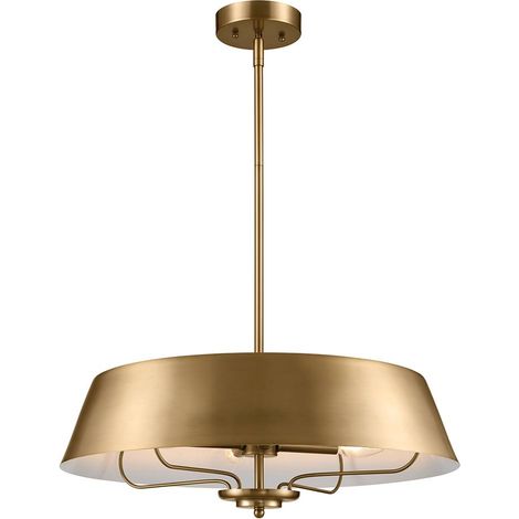 Elstead Luella Luminaire suspendu à 4 lumières à montage duo, laiton naturel brossé (1/5)