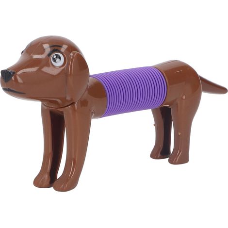 Tuyau extensible coloré Popping Tube chien design marron pour enfants, jouet souple anti-stress flexible (1/5)
