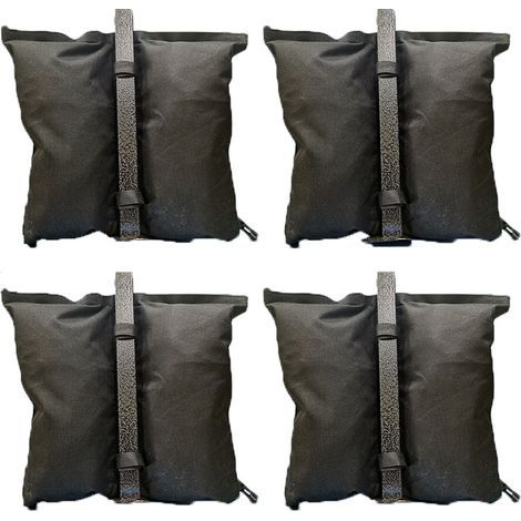 Cyslmuk – Lot de 4 sacs de lestage pour pavillon – Résistant à l'eau – Remplissage jusqu'à 8 kg – Sangles auto-agrippantes – Dimensions 36x0,5x33 cm (1/4)