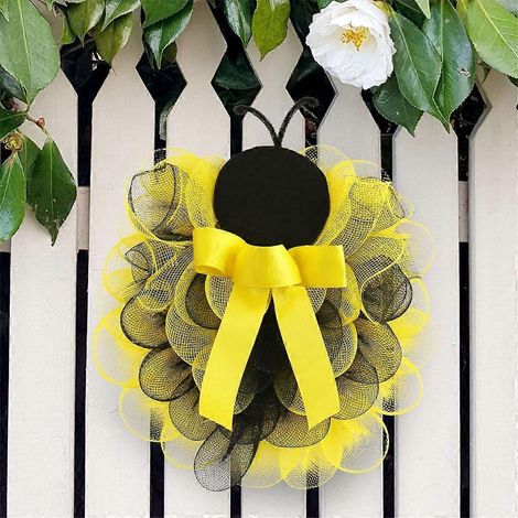 Couronne d'abeilles, décoration de porte d'entrée, guirlandes de bienvenue (1/4)