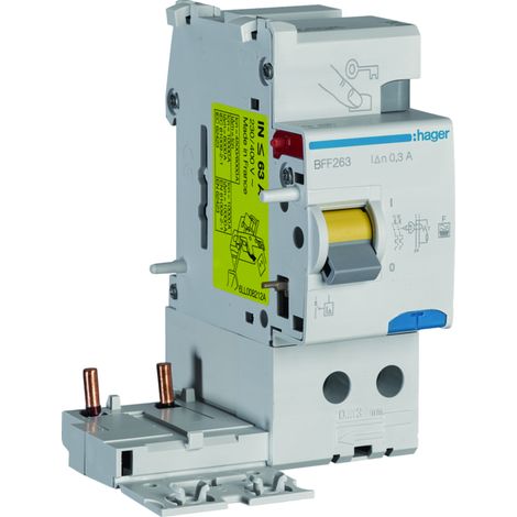 Bloc différentiel 2P 63A 300mA type F - HAGER BFF263 (1/3)
