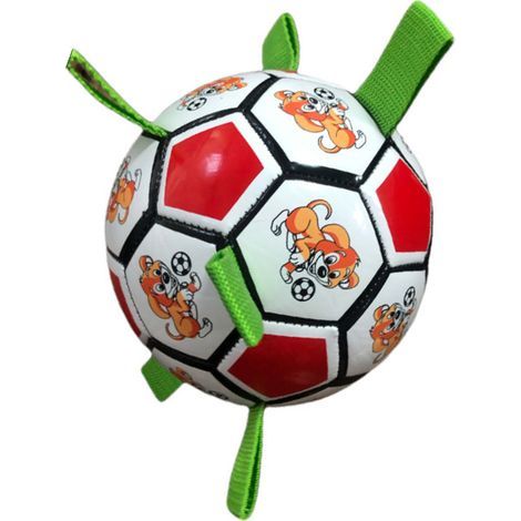 Pelota indestructible para perros, pelota interactiva para perros, juguete para perros con bomba de aire para uso en interiores y exteriores (rojo y blanco) (1/5)